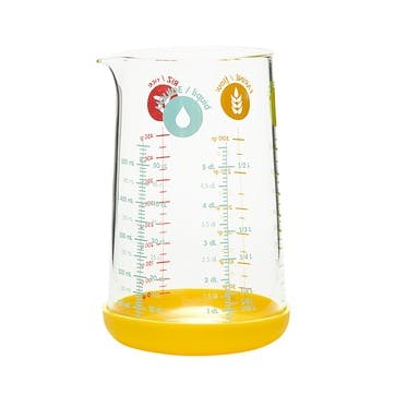 Glass Glass Measuring Cup With Silicone Base 500ml, Yellow