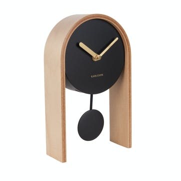 Smart Pendulum Table Clock, Light Wood