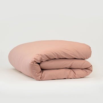 The Original 300 Thread Count Sateen Duvet Cover King, Clay Pink