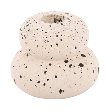 Speckle Rings Candle Holder H7.5cm, Ivory
