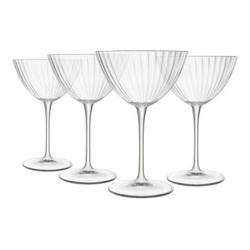 Optica Set of 4 Martini Glasses 220ml, Clear