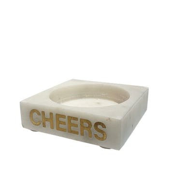 Cheers Bottle Holder L12.5x W12.5 x H3.5cm, White