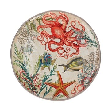Sea Life Melamine Round Platter in Gift Box 42cm, Multi