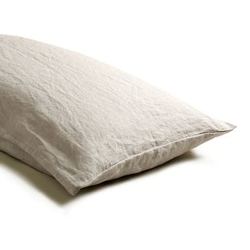 Cotton Linen Mix Pillowcases, Standard, Oatmeal