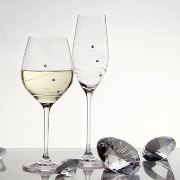 Glitz Goblet Wine Glasses, Pair