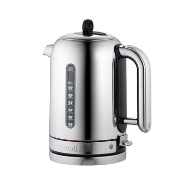 Kettle, 1.7 litre, Dualit, Classic, Polished Stainless Steel With Black Panels