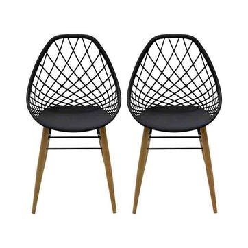 Philo Set of 2 Chairs, Black