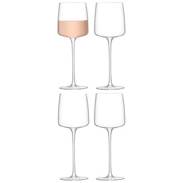 Metropolitan Set of 4 Wine Glasses 350ml, Clear