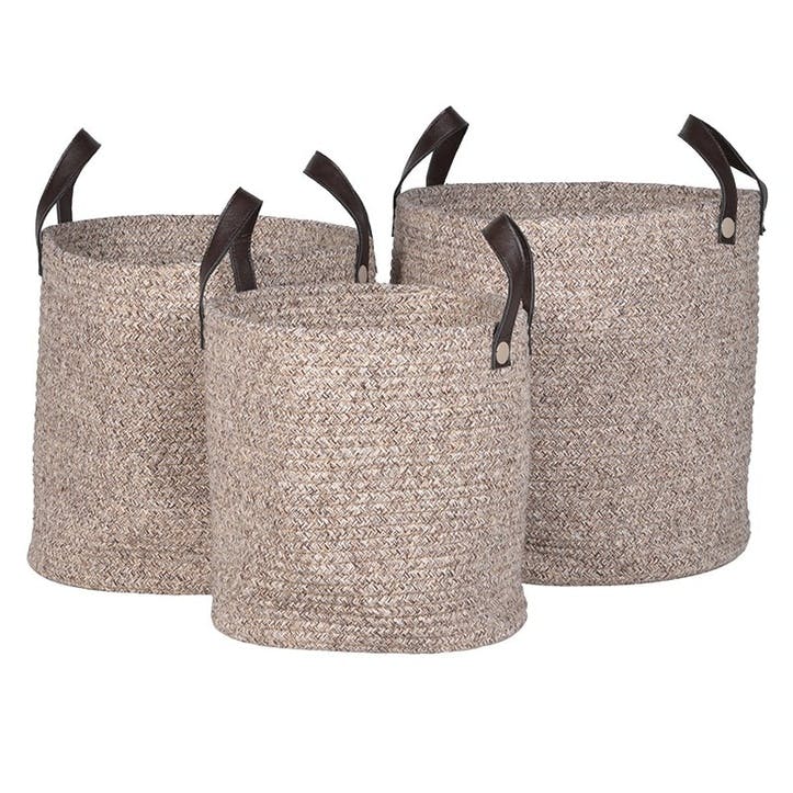Set of 3 Rope Woven Baskets