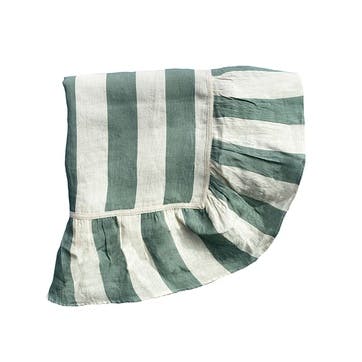 Wide Stripe Tablecloth 240cm x 150cm, Sea Green