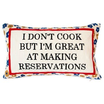 I Don't Cook Cushion 30cm x 50cm, White