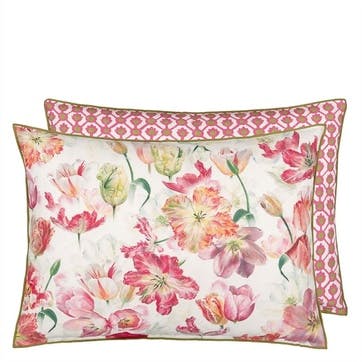 Tulip Garden Indoor/Outdoor Cushion H60 x W45cm, Azalea