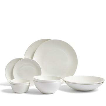 Gio 10 Piece Dinnerware Set, White