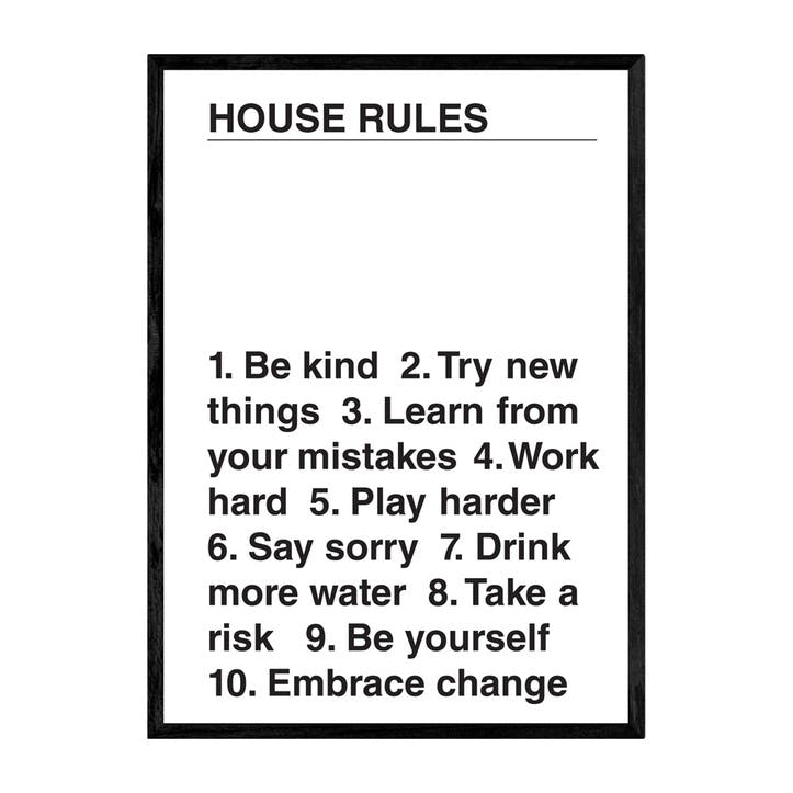 The Native State, House Rules Framed Art Print