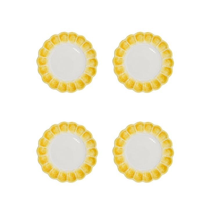 Lido Set of 4 Side Plates D21.5cm, Yellow