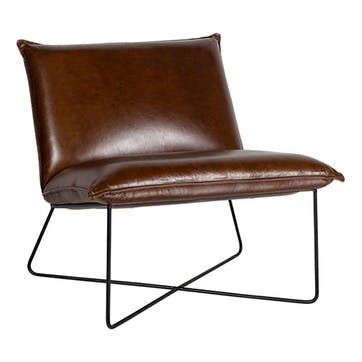 Kavshi Oversized Leather Lounger, Chocolate Brown