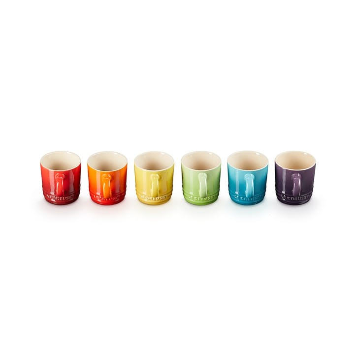 Rainbow Set of 6 Espresso Mugs 100ml