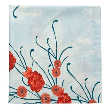 Ukiyo Cotton Napkin 51 x 51cm, Cloudy Blue/Red