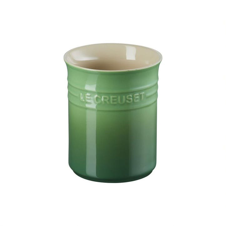 Stoneware Small Utensil Jar , Bamboo Green