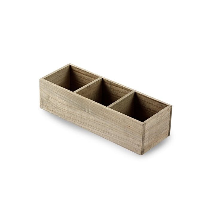 Three Compartment Wooden Tray