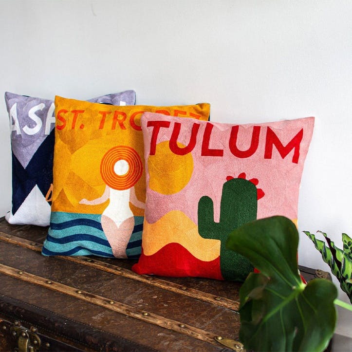 Tulum Cushion 45 x 45cm, Pink