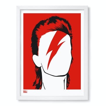 Bowie Screen Print, 30cm x 40cm, Red
