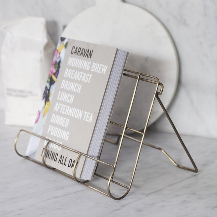 Brompton Cook Book Holder, Antique Brass Finish