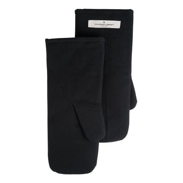 Canvas Oven Mitts, Large, Black