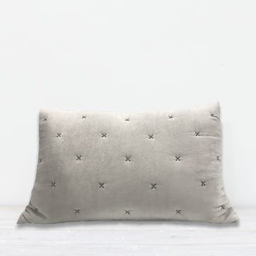Aby Velvet Criss Cross Cushion 40 x 60cm, Natural