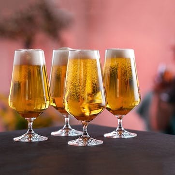 Cheers Set of 4 Beer Glasses 550ml, Clear