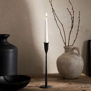 Stanton Forged Dinner Candle Holder H30cm, Black