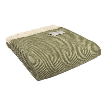 Fishbone Throw 150 x 183cm, Olive