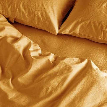 Relaxed Cotton Pair of Standard Pillowcases, Ochre