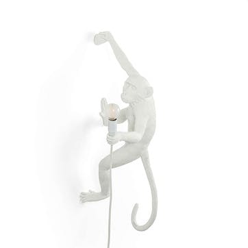 Monkey Lamp, Hanging Right White