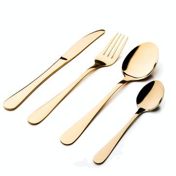 Kari Cutlery Set, 16 Pieces; Gold