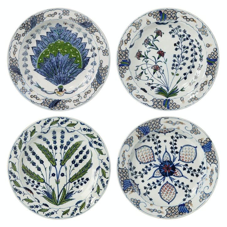 Isphahan Porcelain Dinner Plates, Set of 4