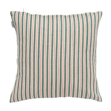 Garden Stripe Hand Made Cushion 40 x 40 cm, Red / Green / White