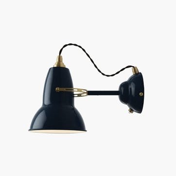 Original 1227 Brass Wall Light, Ink Blue