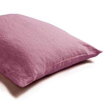 Cotton Linen Mix Pillowcases, Standard, Raspberry