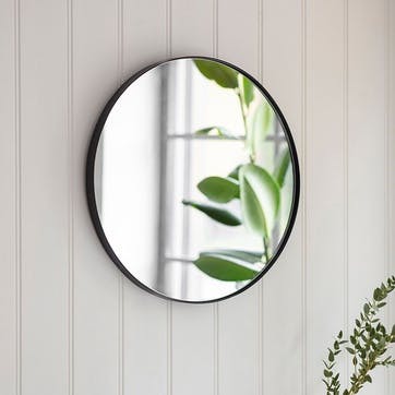 Cherington Round Wall Mirror D45cm, Black