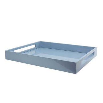 Lacquered Tray 40 x 35cm, Pale Denim