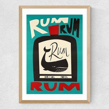 Fox and Velvet Rum Art Print H44 x W32cm, Multi
