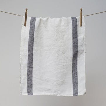 Arles Tea Towel, Charcoal Stripe