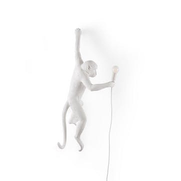 Monkey Lamp, Hanging Left White