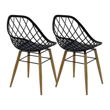 Philo Set of 2 Chairs, Black