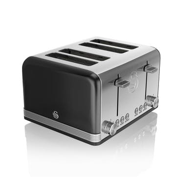 Retro 4-Slice Toaster, Black