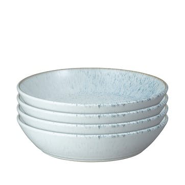 Kiln Blue Set of 4 Pasta Bowls, D22cm