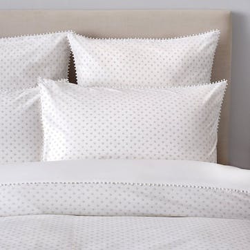 Avignon Print Housewife Pillowcase, Standard, White Grey