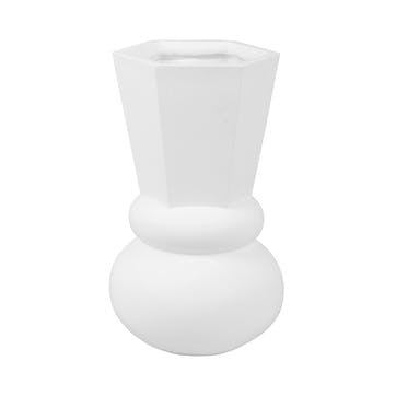 Geo Crown Vase H25cm, White