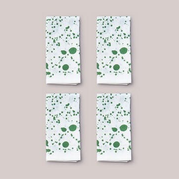 Splatter Set of 4 Napkins W50 x L50cm, Smoke Green